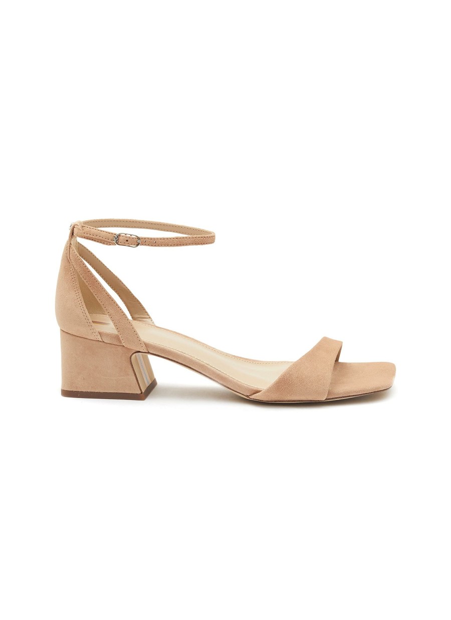 Shoes * | Sam Edelman Shop 'Wilson' 45 Single Band Square Toe Suede Block Heeled Sandals