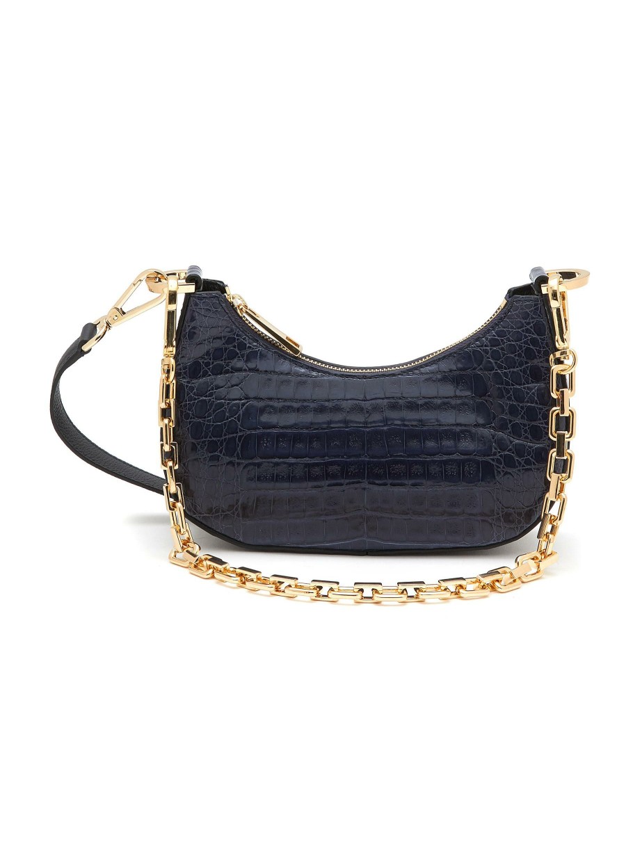 Bags * | Maria Oliver Online Mini 'Mia' Caiman Leather Hobo Bag