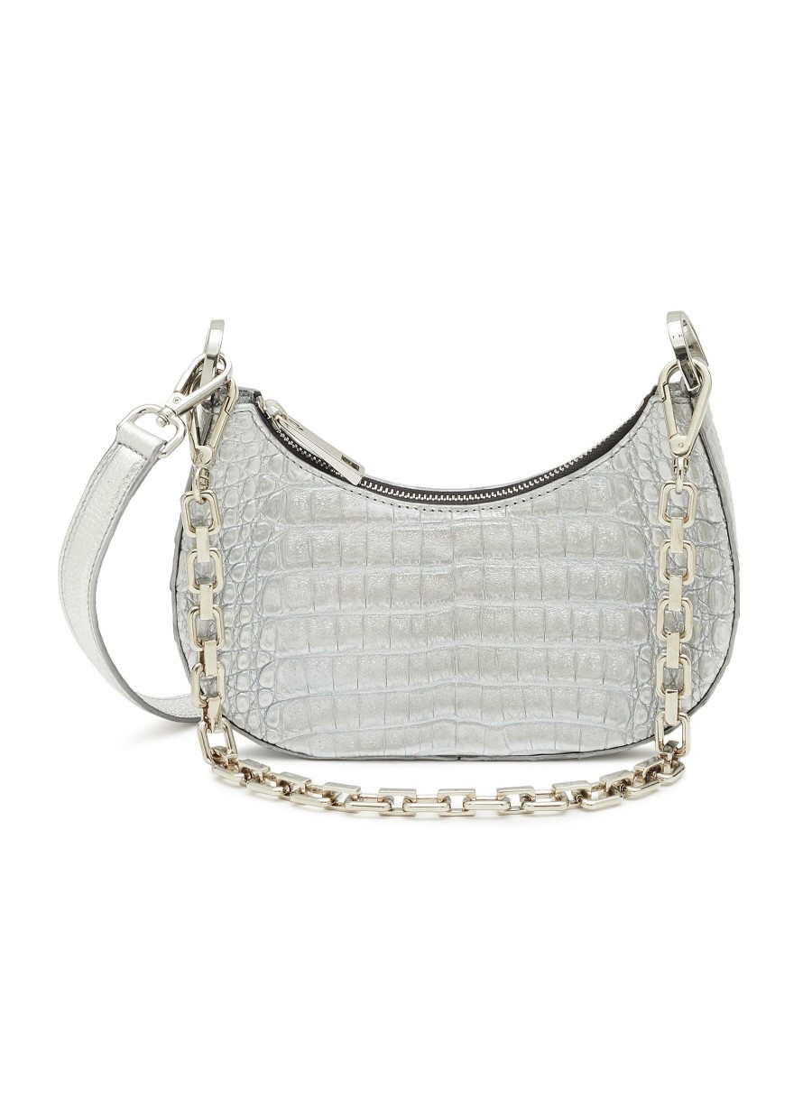 Bags * | Maria Oliver Best Sale 'Mini Mia' Caiman Leather Hobo Bag