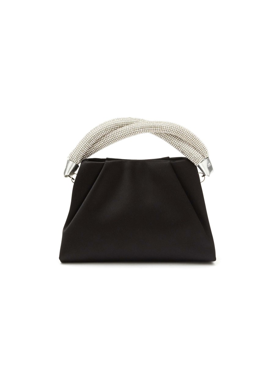 Bags * | Rodo Clearance 'Bernice' Stone Embellished Handle Satin Handbag