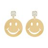 Accessories * | Venessa Arizaga Fashion 'Sparkling Smile' Gold Plated Brass Rhinestone Earrings