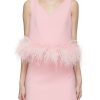 Clothing * | Huishan Zhang Discount 'Marcia' V-Neck Sleeveless Feather Trim Top