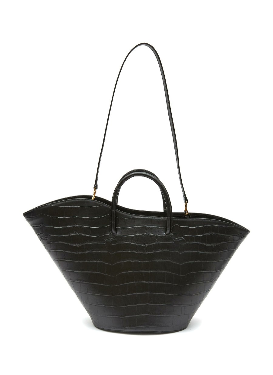 Bags * | Little Liffner Flash Sale Large 'Tulip' Wavy Rim Crocodile Embossed Leather Tote Bag