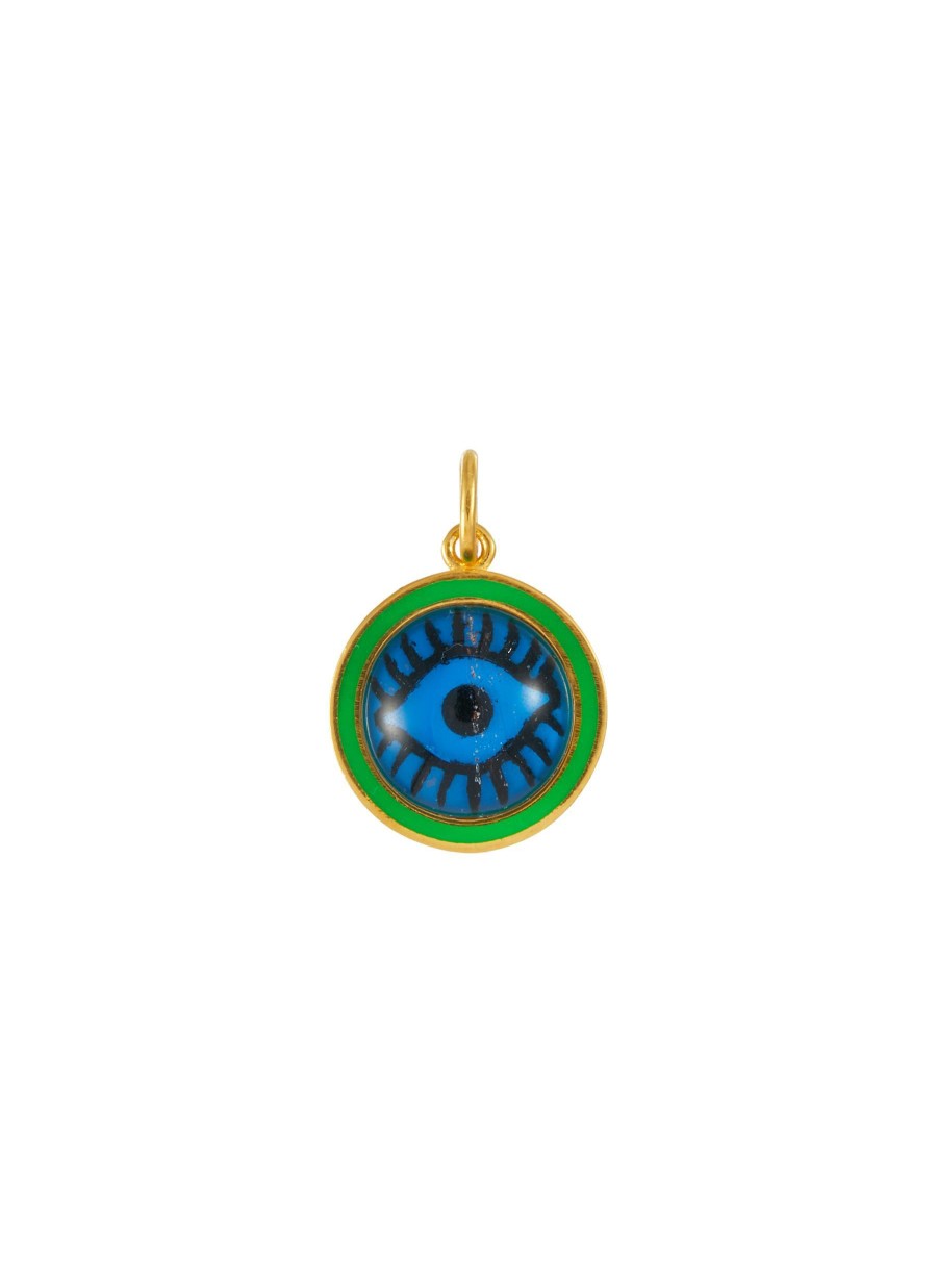 Accessories * | Eyem Discount 18K Gold Plated Sterling Silver Enamel Evil Eye Pendant