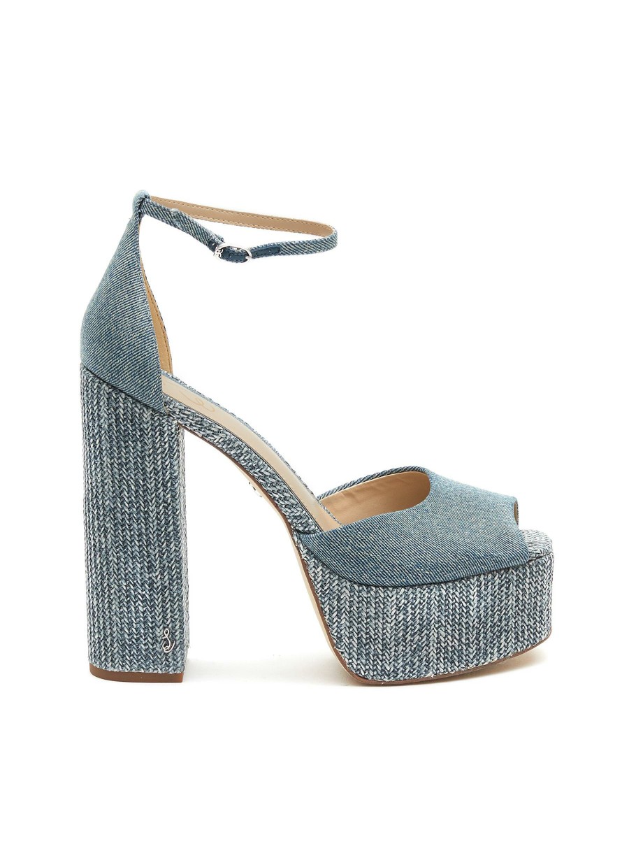 Shoes * | Sam Edelman Excellent Quality 'Kori' 110 Single Band Linen Platform Sandals