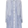 Clothing * | Ganni Best Sale Button Up Striped Mini Shirt Dress