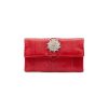 Bags * | Suzette Best Sale Small 'Leon' Brooch Python Leather Clutch