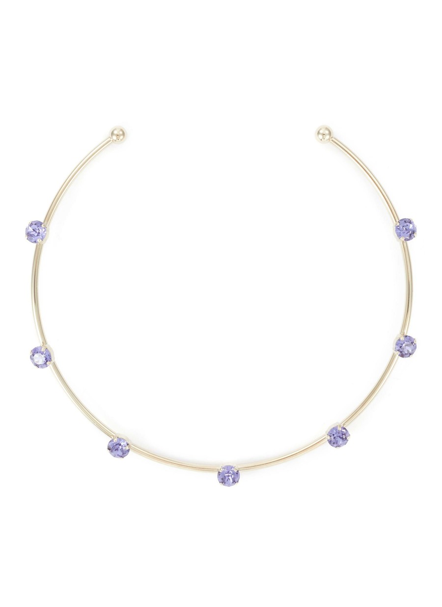 Accessories * | Justine Clenquet Best Sale 24K Gold Plated Crystal Choker