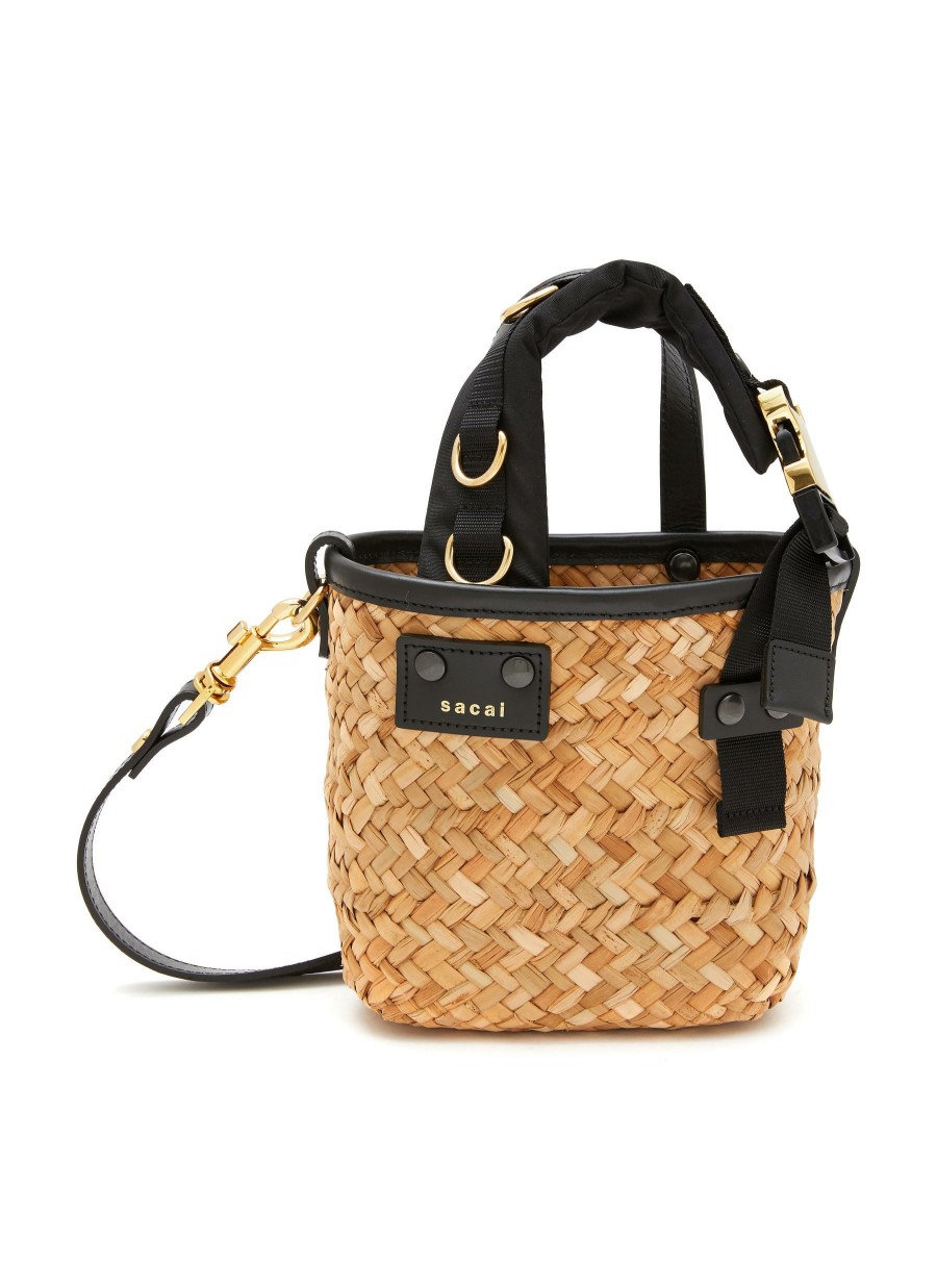 Bags * | Sacai Clearance Micro 'Hybrid Marche' Rattan Bucket Bag