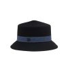 Accessories * | Maison Michel Flash Sale 'Arsene' Denim Ribbon Rabbit Felt Bucket Hat