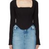 Clothing * | Good American Hot Sale Square Neck Long Sleeve Corset Top