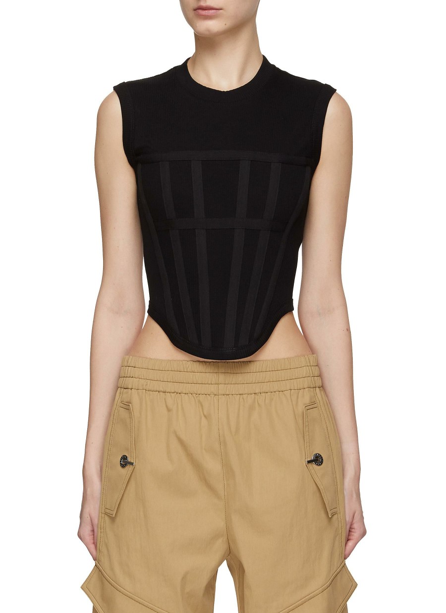 Clothing * | Dion Lee Crazy Deals Ribbed Corset Tank Top