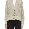 Clothing * | Brunello Cucinelli Quick Delivery Diamante Net Cashmere Silk Blend Knit Cardigan