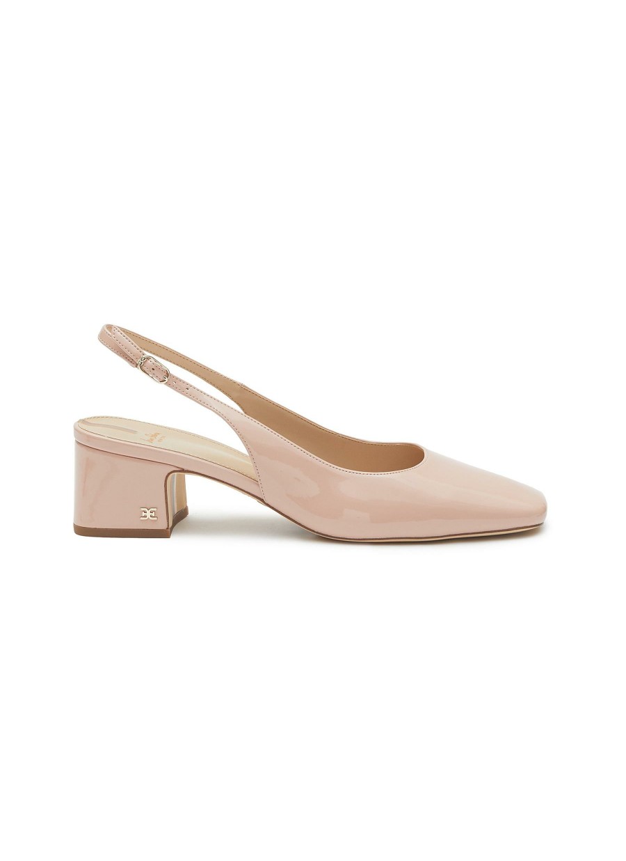 Shoes * | Sam Edelman Outlet Sale 'Terra' 50 Square Toe Patent Leather Slingback Pumps