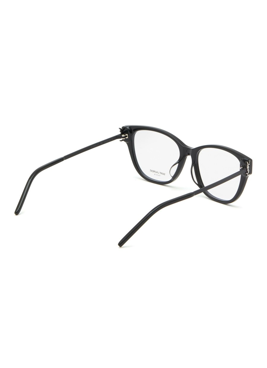 Accessories * | Saint Laurent Shop Acetate Square Frame Logo Temple Optical Glasses