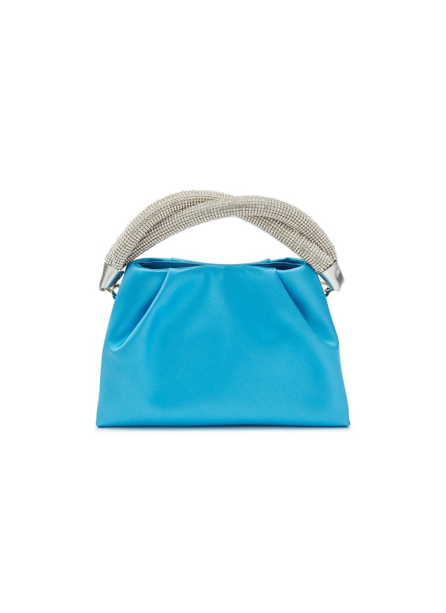 Bags * | Rodo Premium 'Bernice' Stone Embellished Handle Satin Handbag