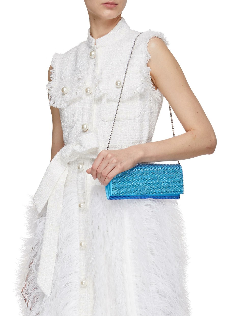 Bags * | Gedebe Hot Sale All Over Crystal Envelope Clutch