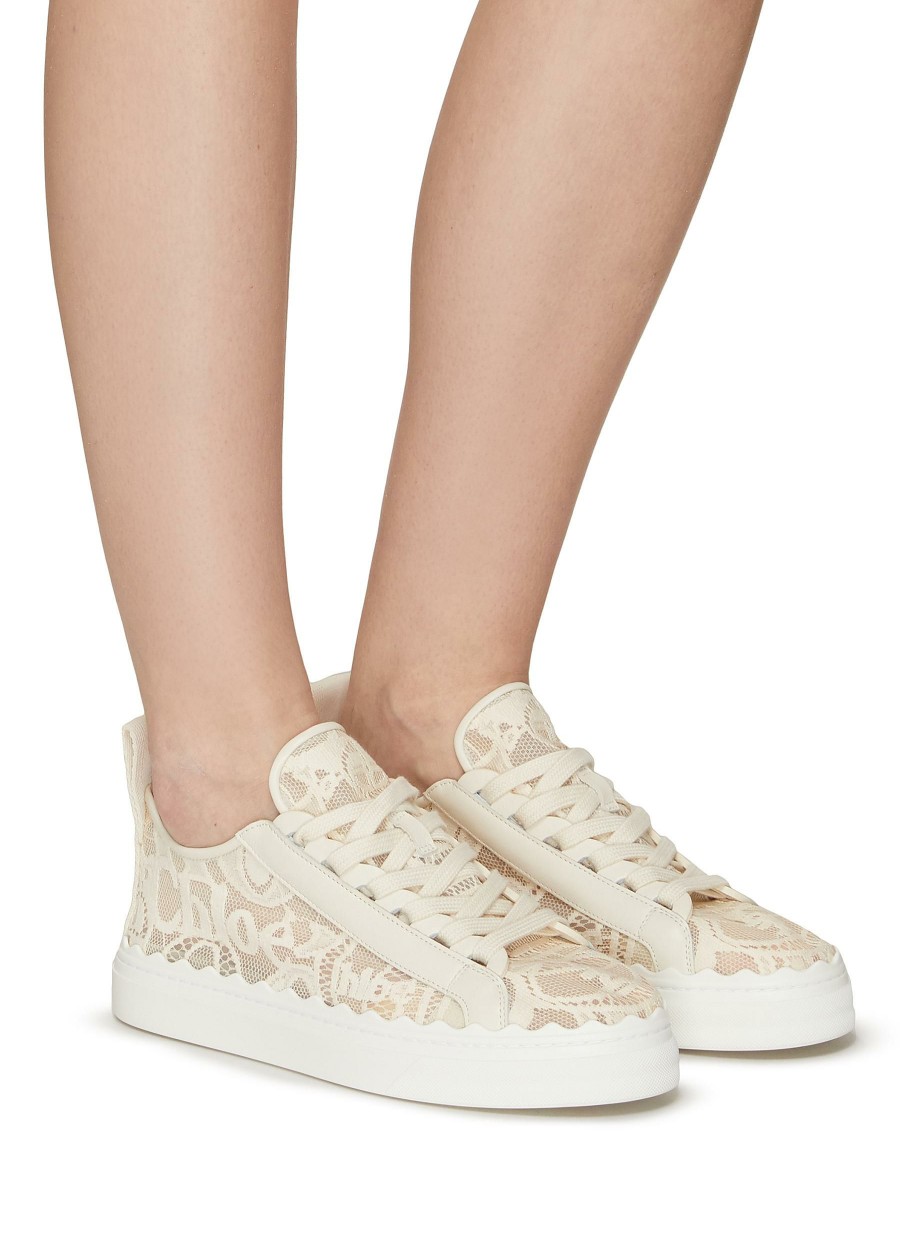 Shoes * | Chloe Online 'Lauren' Scallop Trim Lace Sneakers