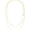 Accessories * | Monshiro Best Sale 'Nerine' Gold Plated Metal Glass Pearl Double Row Necklace