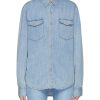 Clothing * | Good American Outlet Sale 'Easy' Flap Chest Pocket Button Up Denim Shirt