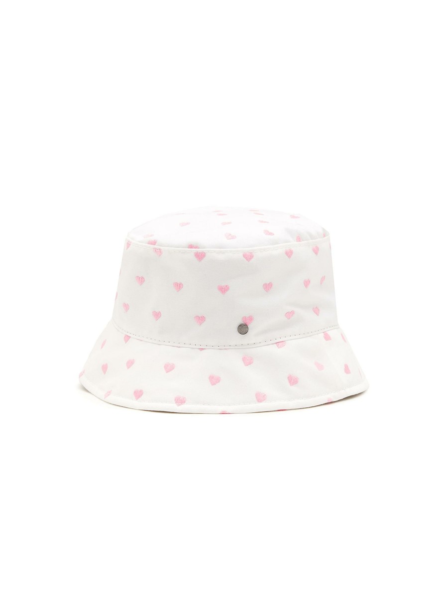 Accessories * | Maison Michel Outlet 'Axel' Heart Embroidery Bucket Hat