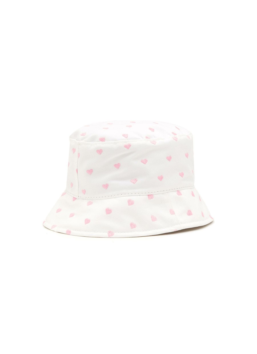 Accessories * | Maison Michel Outlet 'Axel' Heart Embroidery Bucket Hat