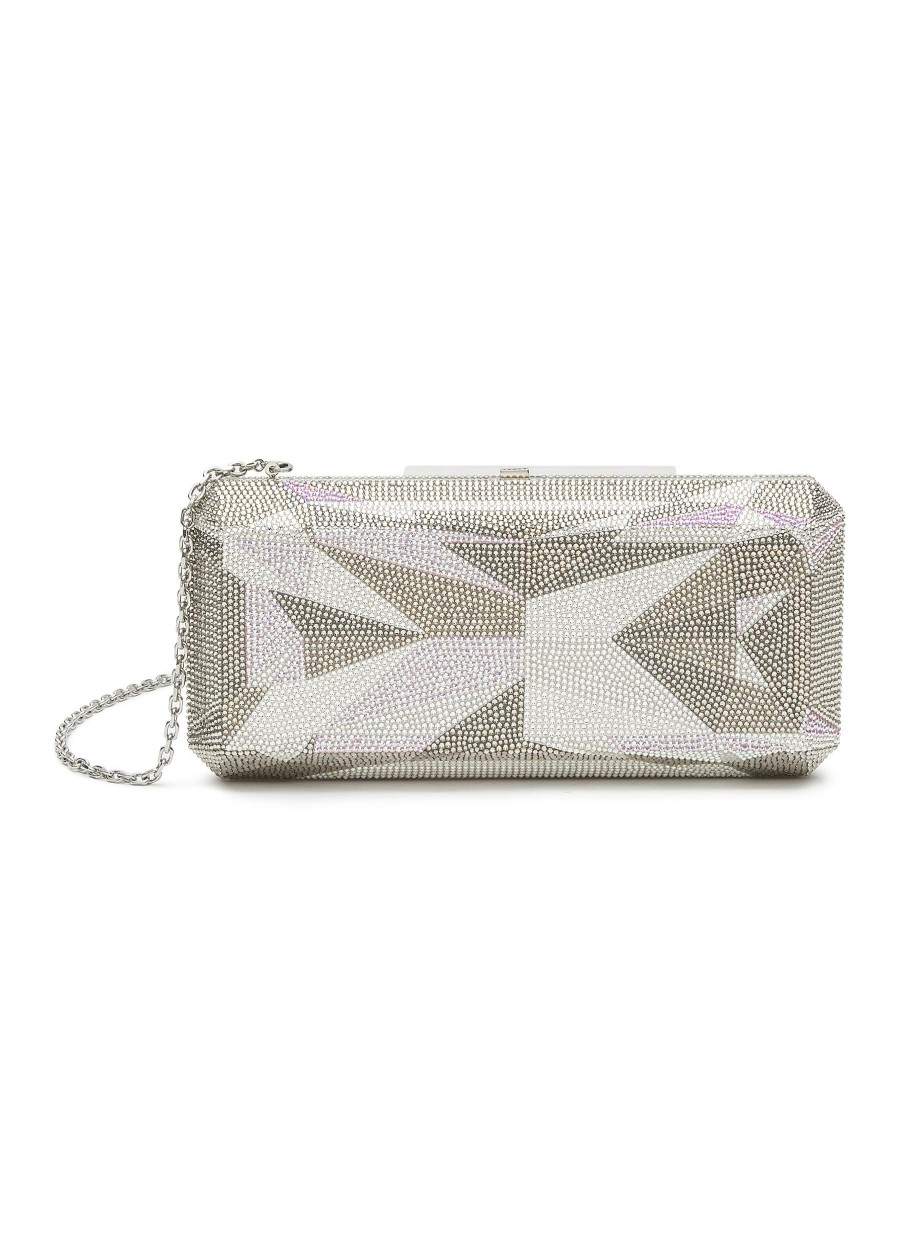 Bags * | Judith Leiber Fashion Slim Rectangle Radiant Chain Crystal Clutch