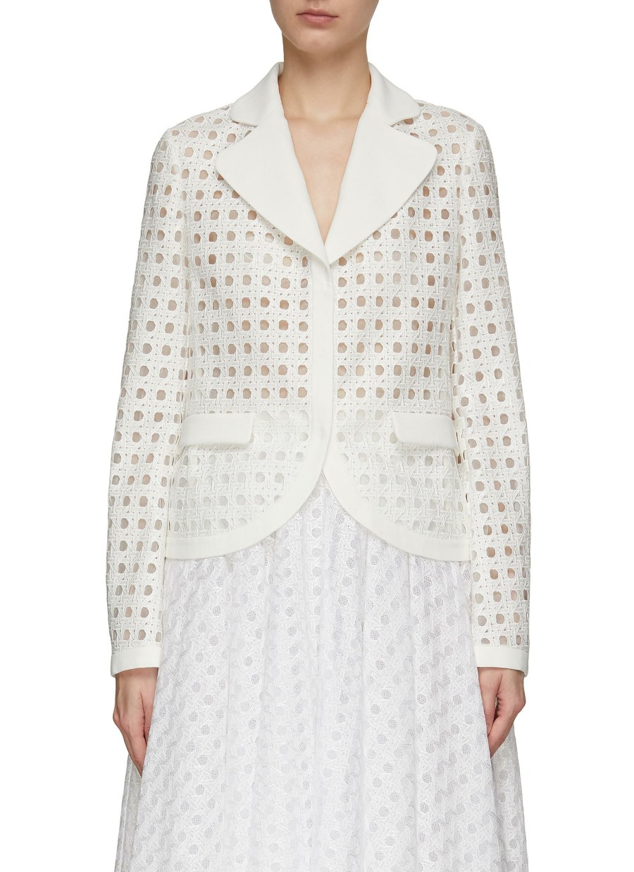 Clothing * | Giambattista Valli Outlet Long Sleeve Treillage Macrame Jacket