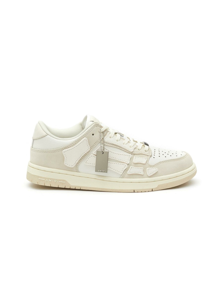 Shoes * | Amiri Excellent Quality 'Skel' Low Top Lace Up Leather Sneakers