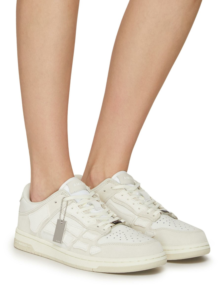 Shoes * | Amiri Excellent Quality 'Skel' Low Top Lace Up Leather Sneakers