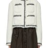 Clothing * | Sacai Discount Front Pocket Mock Neck Cropped Tweed Jacket