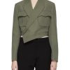 Clothing * | Alexander Mcqueen Quick Delivery Flap Chest Pocket Wrap Effect Cropped Jacket