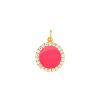 Accessories * | Eyem Online 18K Gold Plated Sterling Silver White Topaz Enamel Pendant