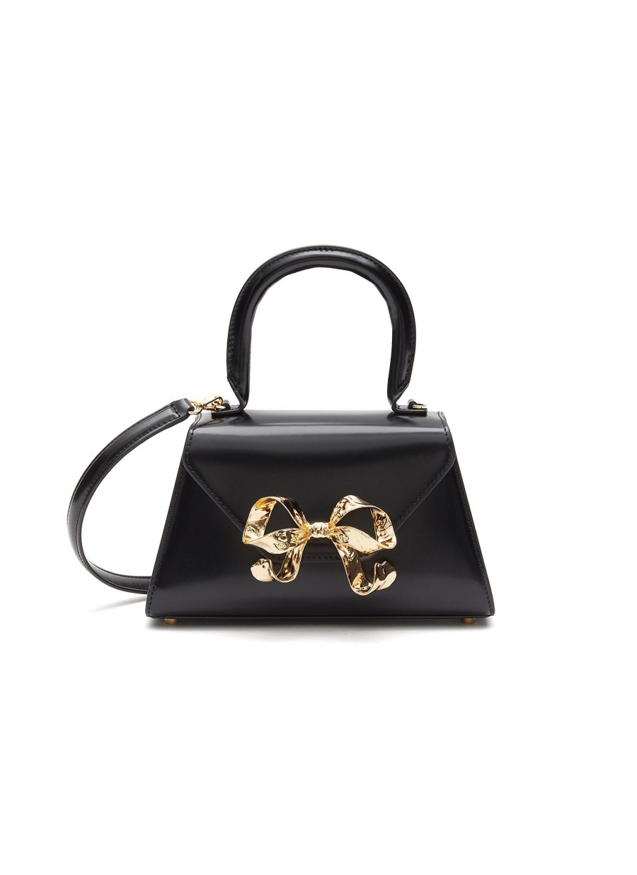 Bags * | Self-Portrait Quick Delivery 'Bow Mini Envelope' Bow Applique Leather Crossbody Bag