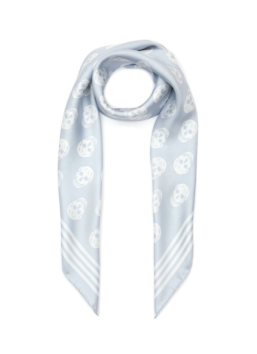 Accessories * | Alexander Mcqueen Good Quality Skull Motif Silk Chiffon Scarf