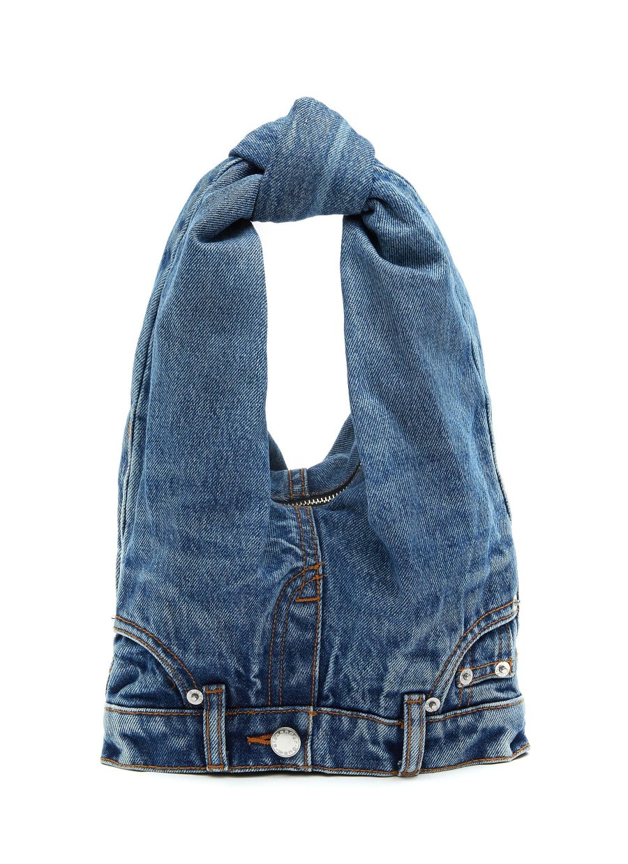 Bags * | Alexander Wang Best Sellers Mini Washed 5 Pocket Jeans Hobo Bag