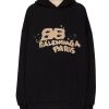 Clothing * | Balenciaga Clearance Oversized Logo Print Pullover Hoodie