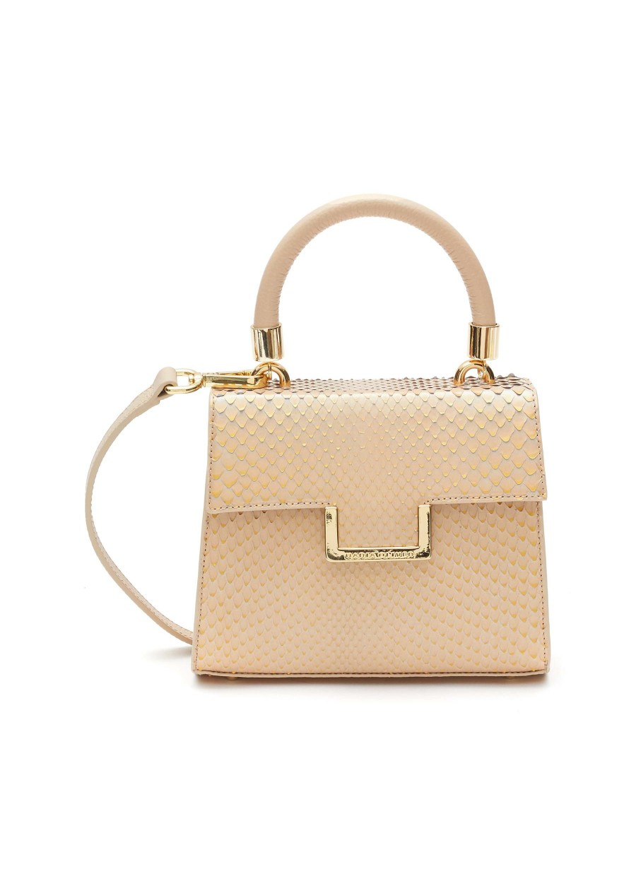 Bags * | Maria Oliver Quick Delivery Mini 'Michelle' Top Handle Python Leather Bag