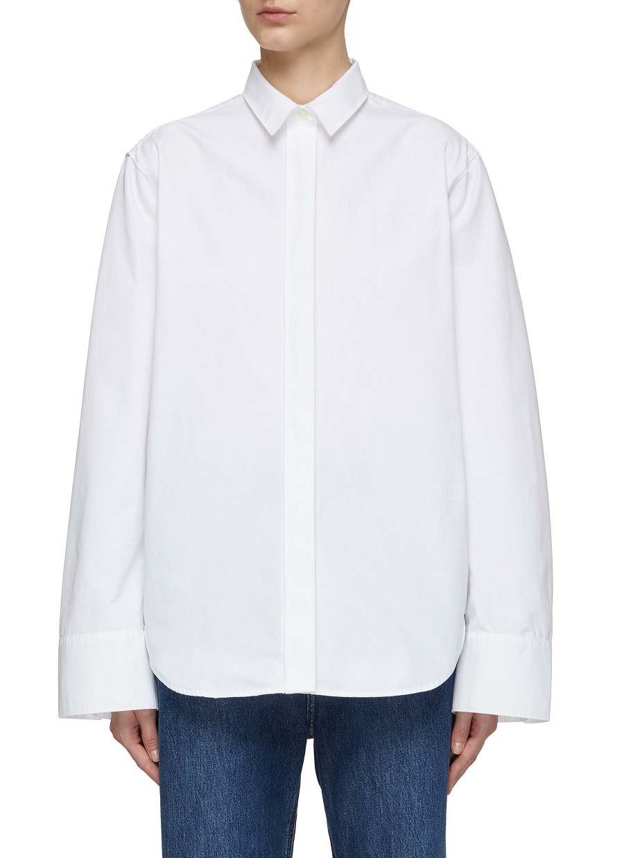 Clothing * | Toteme Quick Delivery Concealed Placket Wide Cotton Shirt