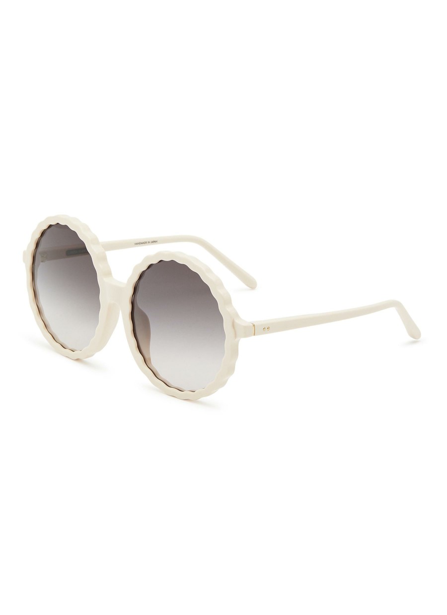 Accessories * | Linda Farrow Best Sale 'Nova' Acetate Round Frame Grey Gradient Lens