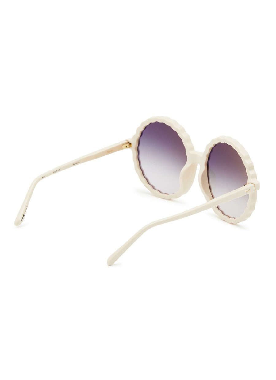 Accessories * | Linda Farrow Best Sale 'Nova' Acetate Round Frame Grey Gradient Lens