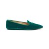 Shoes * | Gianvito Rossi Quick Delivery Logo Embroidery Velvet Point Toe Loafers