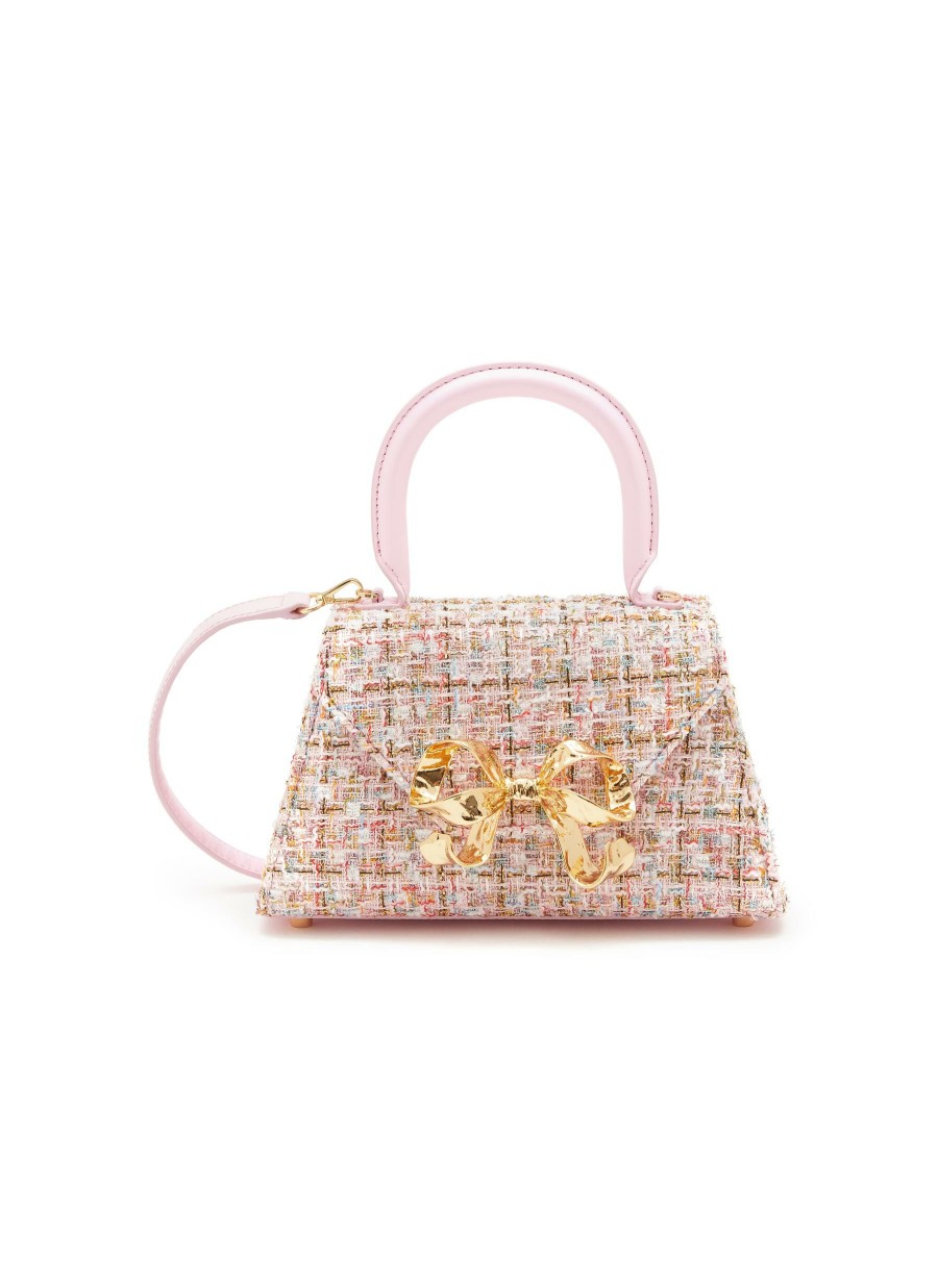 Bags * | Self-Portrait Crazy Deals Mini 'Bow' Boucle Crossbody Bag