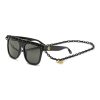 Accessories * | Linda Farrow Hot Sale 'Dakota' Acetate D Frame Grey Lens Laminated Acetate Chain Sunglasses