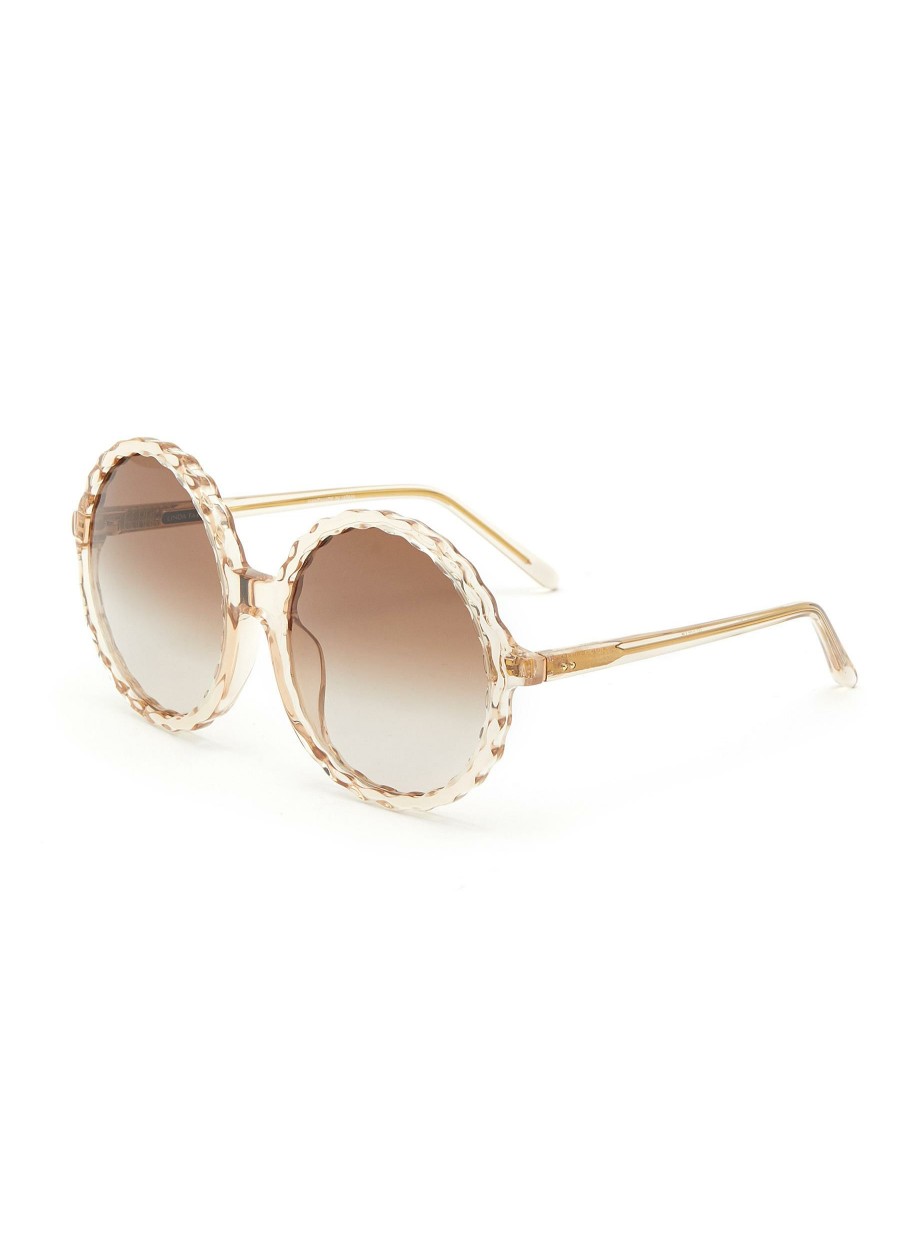 Accessories * | Linda Farrow Clearance 'Nova' Acetate Round Frame Mocha Gradient Lens