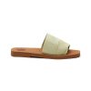 Shoes * | Chloe Online 'Woody' Logo Linen Cross Strap Slides