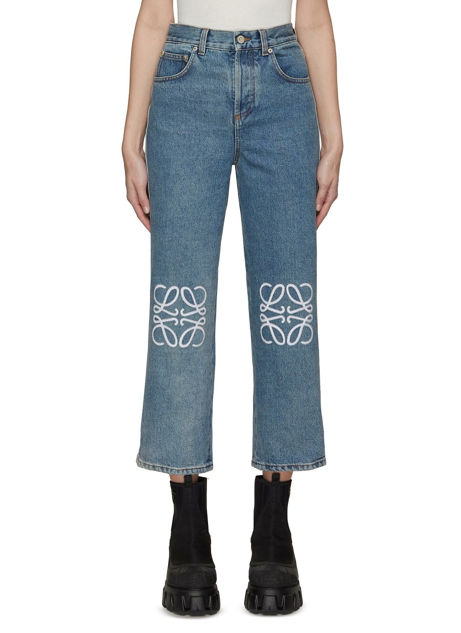 Clothing * | Loewe Hot Sale Anagram Cropped Jeans