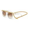 Accessories * | Linda Farrow Flash Sale 'Dakota' Acetate D Frame Brown Lens Laminated Acetate Chain Sunglasses