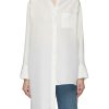 Clothing * | Loewe Discount Long Sleeve Asymmetric Cotton Silk Blend Shirt