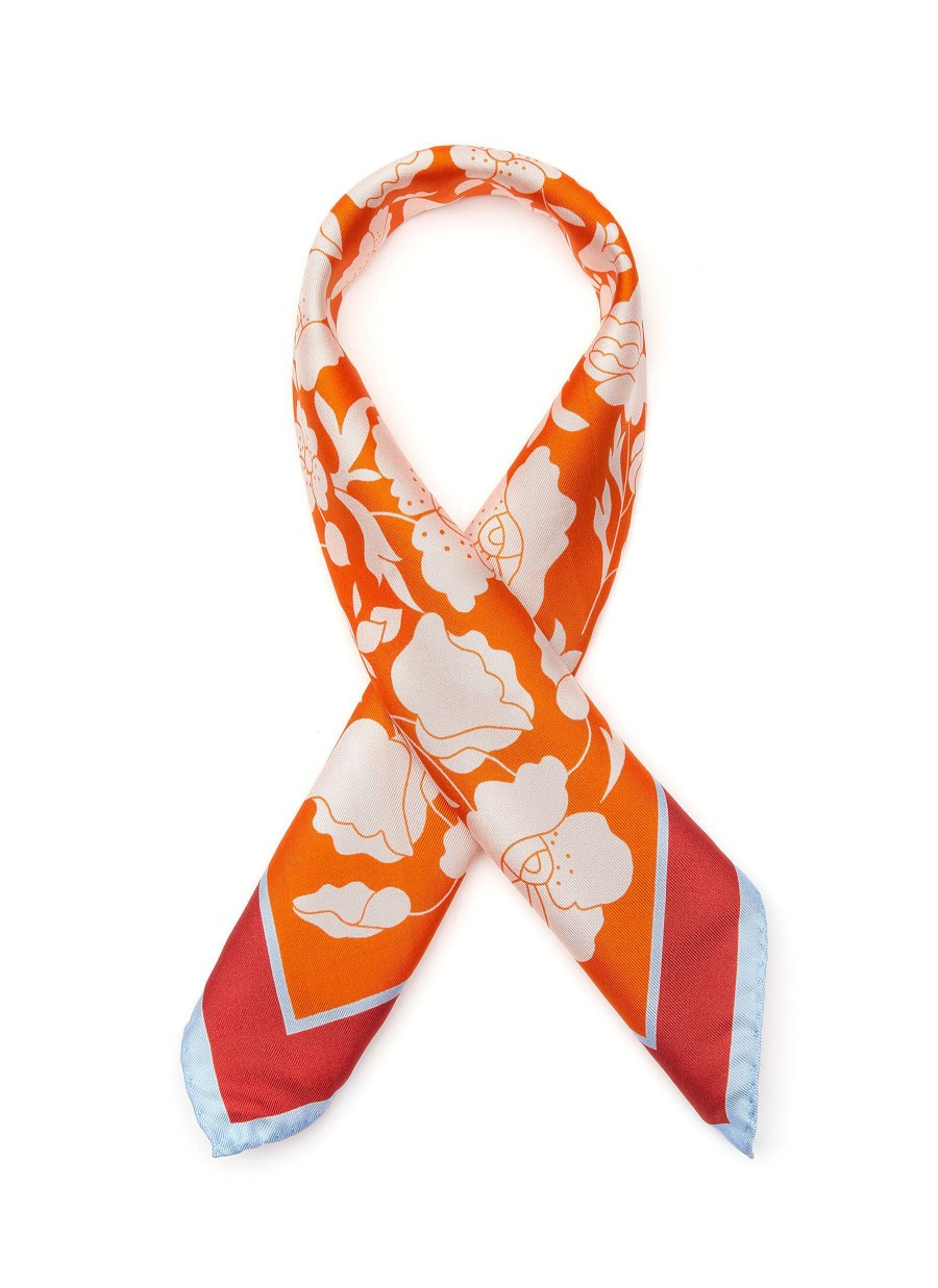 Accessories * | Liberty London Clearance 'Poppy And Daisy' Silk Twill Scarf